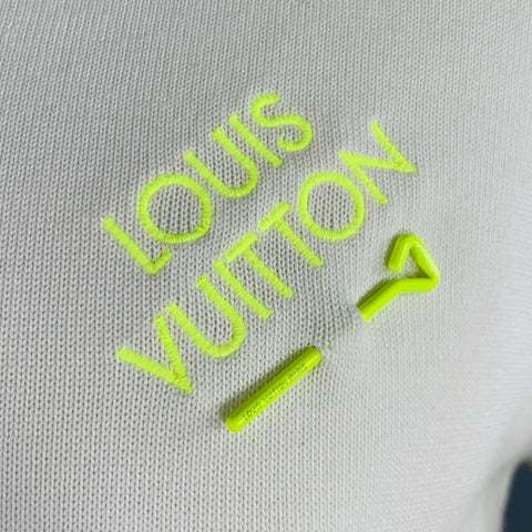 LOUIS VUITTON Size L Beige Knit Cotton Crew Neck T-shirt