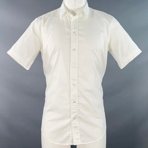 DOLCE & GABBANA GOLD Size M White Point Collar Short Sleeve Shirt