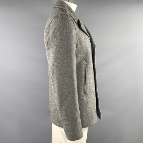MICHAEL KORS Size L Grey Wool Blend Double Breasted Jacket