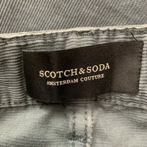 SCOTCH AND SODA Talla 30 Pantalón casual estrecho de pana de algodón y elastano azul
