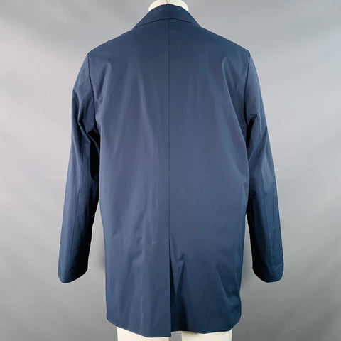 JOSEPH ABBOUD Size 40 Navy Polyester Blend Zip Up Snaps Coat