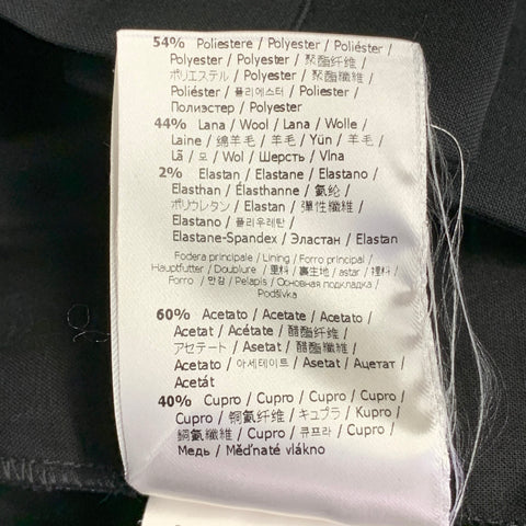 FENDI Taille 30 Pantalon décontracté plissé en mélange de laine noire avec taille élastique