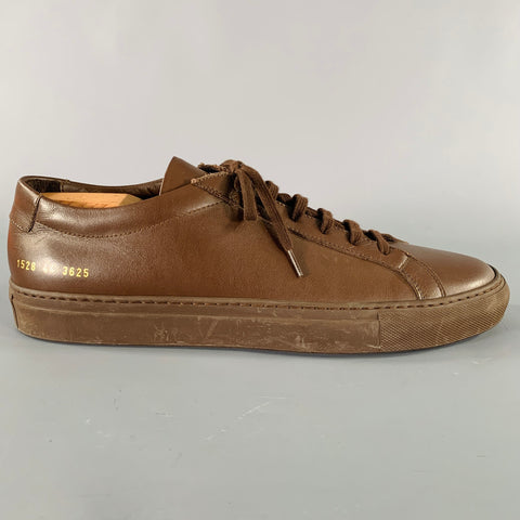 COMMON PROJECTS Size 11 Brown Leather Low Top Sneakers