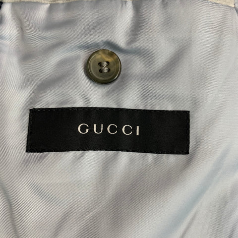 GUCCI Size 40 Grey Corduroy Cotton Peak Lapel Sport Coat