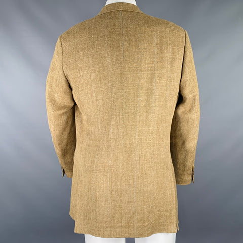 POLO by RALPH LAUREN Size 40 Khaki Herringbone Notch Lapel Sport Coat