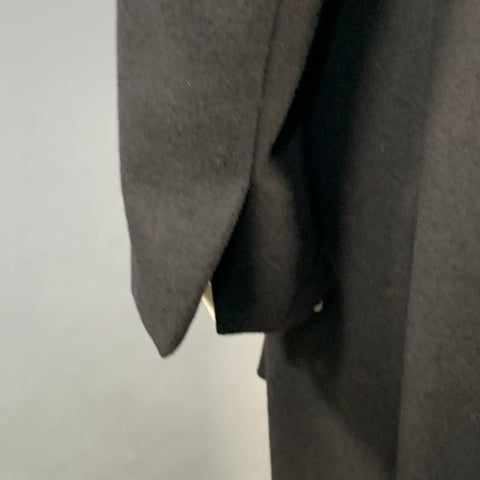 DRIES VAN NOTEN Size M Black Orange Wool Blend Beaded Single Button Coat