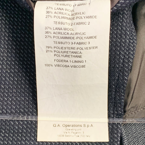 ARMANI COLLEZIONI Size 40 Black Blue Textured Wool Blend Sport Coat