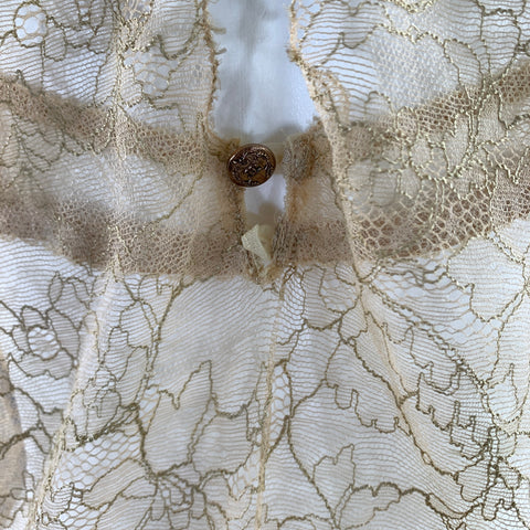 CHANEL Size 6 Beige Tan Rayon Blend Lace See Through Casual Top