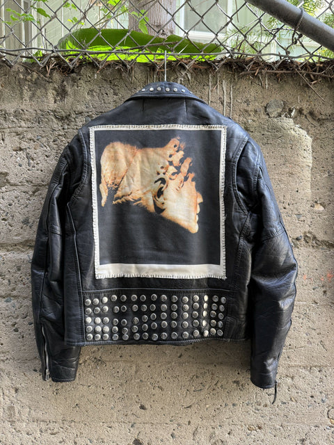ENFANTS RICHES DEPRIMES ERD FW2016 S Black Patch Leather Biker Jacket