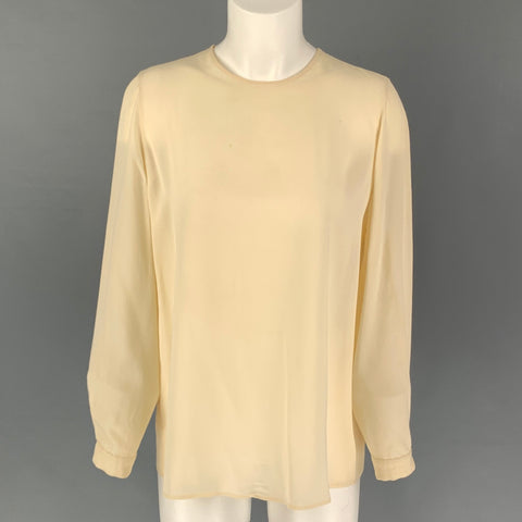 GIORGIO ARMANI Blouse en soie crème taille 10