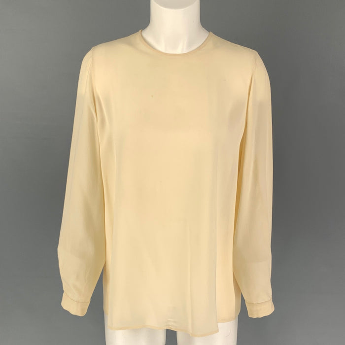 GIORGIO ARMANI Blouse en soie crème taille 10