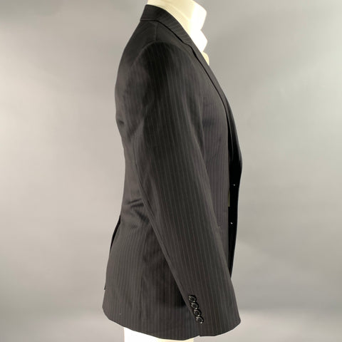 DOLCE & GABBANA Size 36 Black Pinstripe Wool Blend Jacket