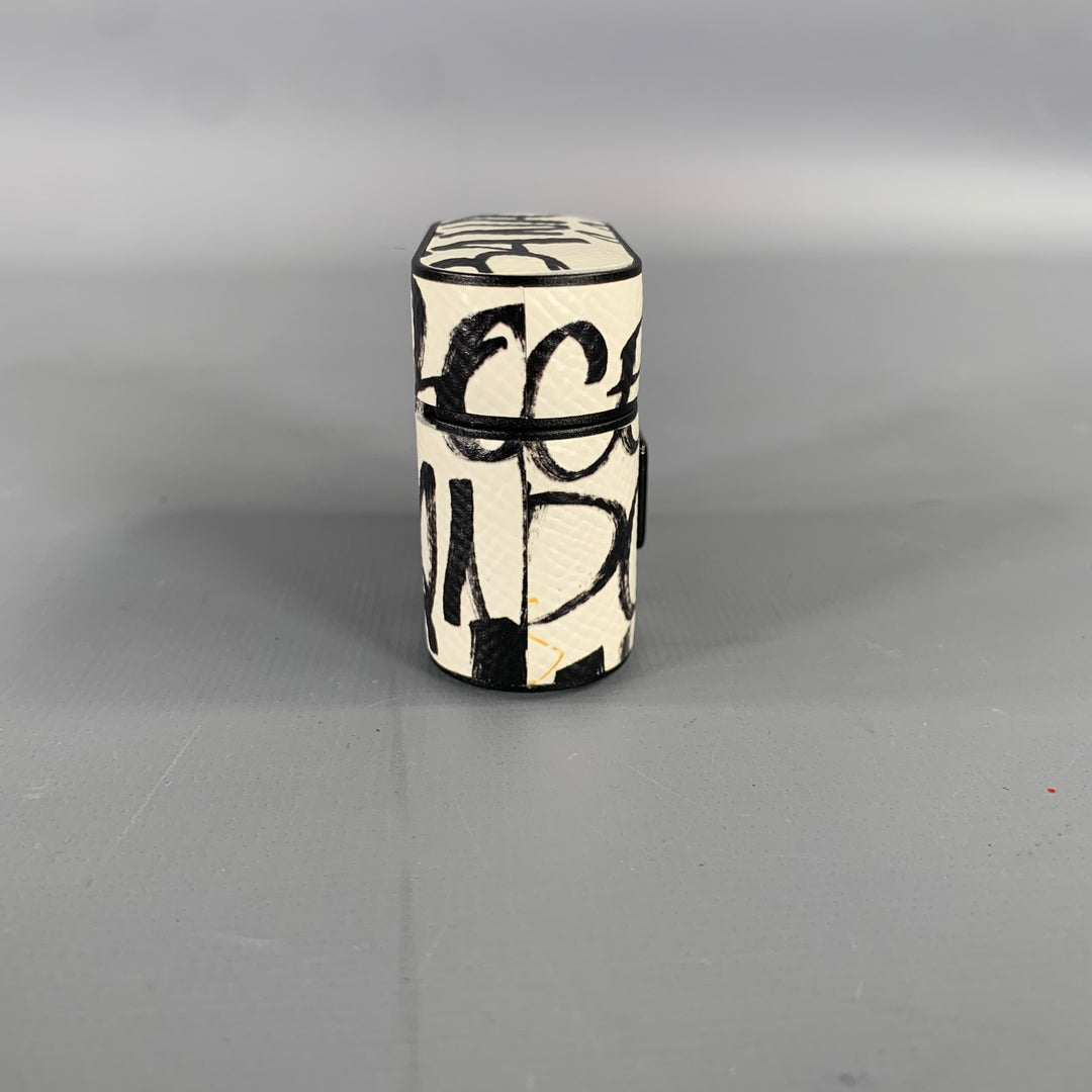 DOLCE & GABBANA White Black Leather AirPod Case