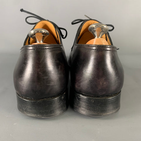 JOHN LOBB Size 9 Black Leather Pointed Toe Lace Up Shoes