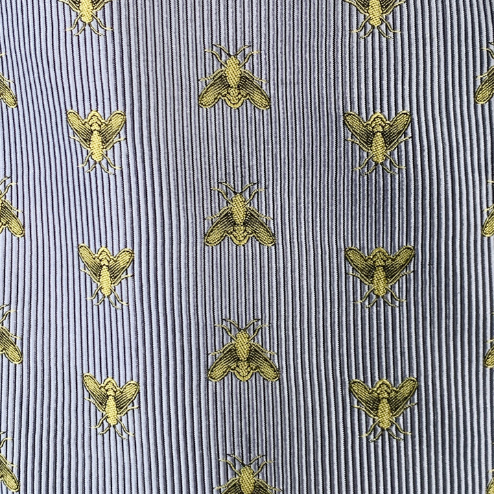 FAVOURBROOK Size 46 Blue Gold Embroidered Bees Silk Classic Vest