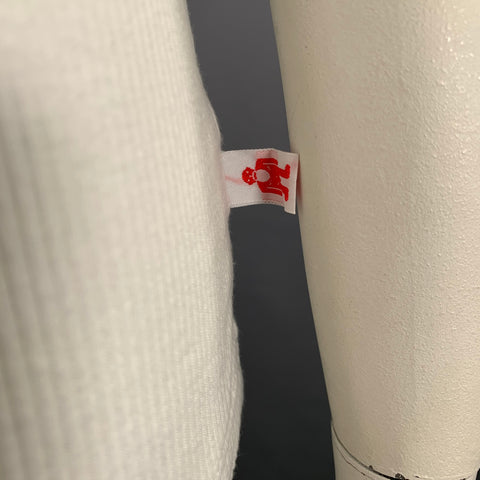 WALTER VAN BEIRENDONCK Size XXL White Red Cotton Ribbed Ringer T-Shirt