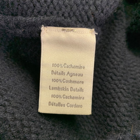 HERMES Size S Navy Knit Cashmere V-Neck Cardigan