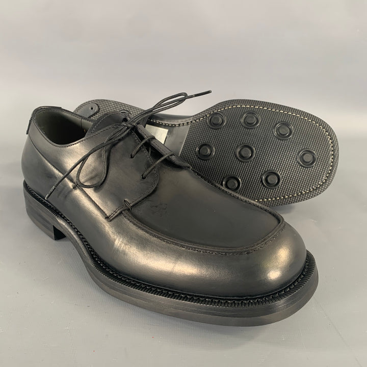 JIL SANDER Size 8 Black Leather Lace Up Shoes