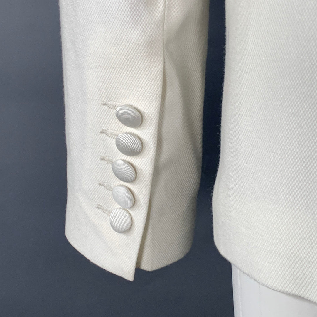 ZADIG & VOLTAIRE Size M Vedaxa Deluxe White Viscose Cotton Woven Jacket Blazer