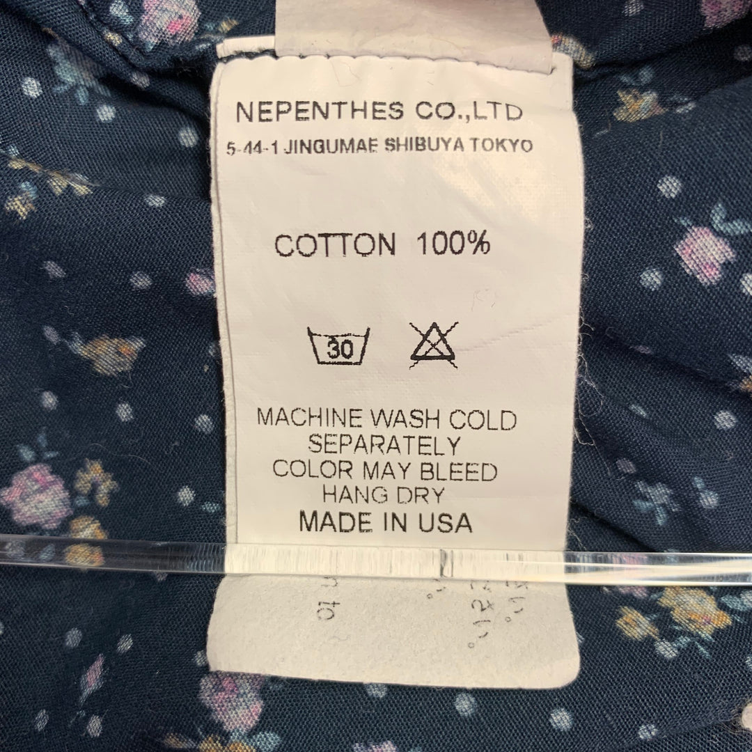 ENGINEERED GARMENTS Size XL Black Pink Blue Floral Dots Long Sleeve Shirt