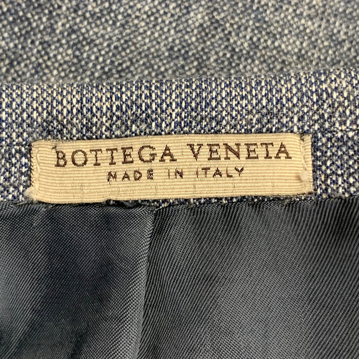BOTTEGA VENETA Size 46 Navy White Melange Virgin Wool Notch Lapel Sport Coat