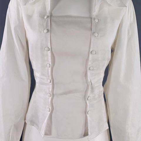 ANNE FONTAINE Size M White Cotton Blouse Casual Top