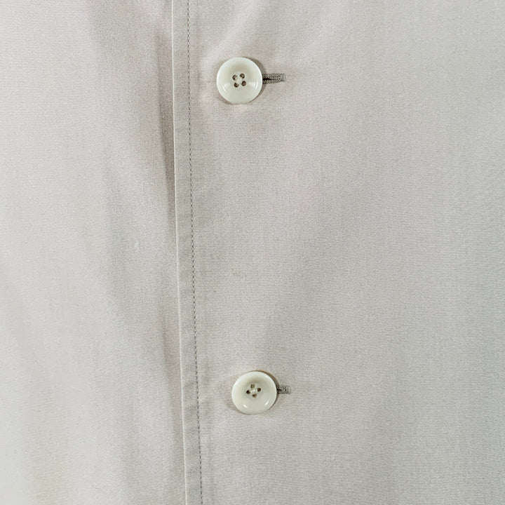LEMAIRE Size 48 Beige Viscose Collarless One Pocket Long Sleeve Shirt