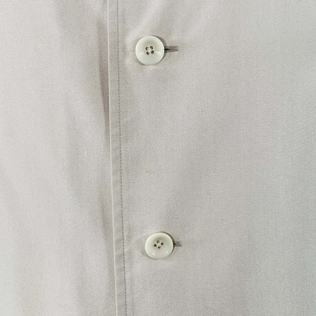 LEMAIRE Size 48 Beige Viscose Collarless One Pocket Long Sleeve Shirt