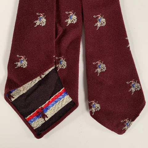 RRL by RALPH LAUREN Burgundy Multi Color Graphic Wool Silk Tie