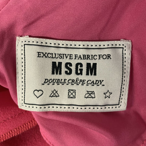 MSGM Size M Pink Polyester Blend Zip Fly Dress Pants