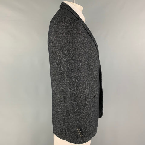 JOHN VARVATOS * U.S.A. Size 42 Black Grey Heather Notch Lapel Sport Coat