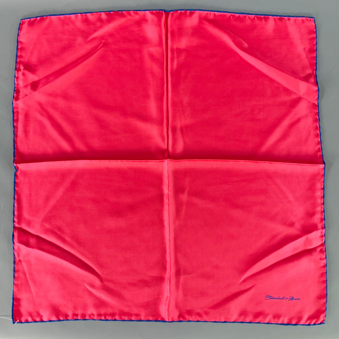 TURNBULL & ASSER Red Blue Signature Silk Pocket Square