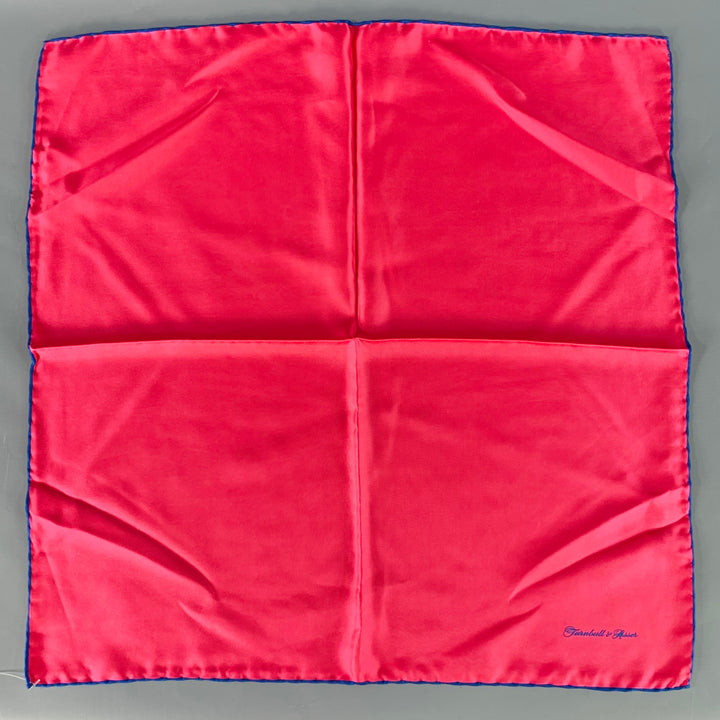 TURNBULL & ASSER Red Blue Signature Silk Pocket Square