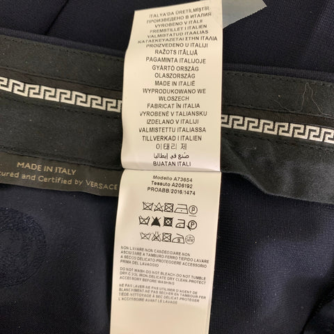 VERSACE Size 4 Navy Viscose Blend Tapered Dress Pants