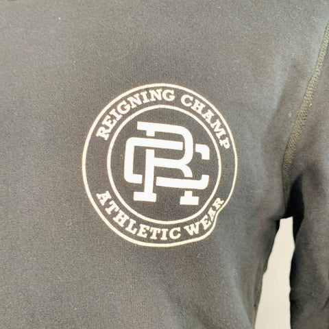 REIGNING CHAMP Size M Black White Logo Cotton Crew Neck Sweatshirt