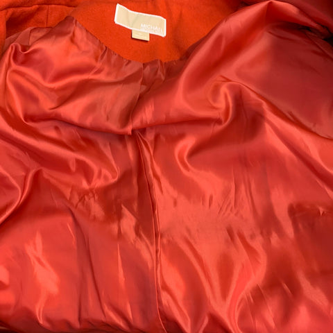 MICHAEL by MICHAEL KORS Size 2X Orange Wool Blend Double Breasted Coat