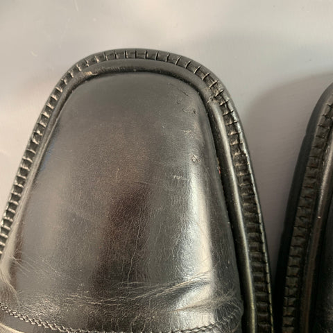 A. TESTONI Size 10.5 Black Leather Oxford Cap Toe Lace-Up Shoes