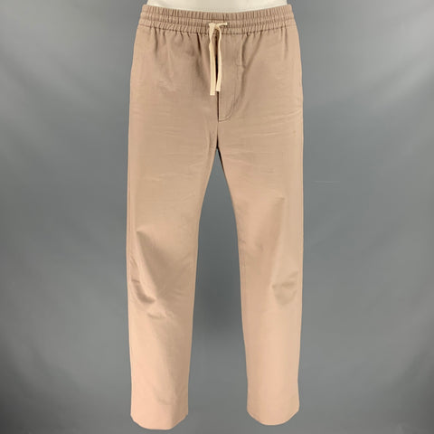 GUCCI Talla 34 Pantalones casuales con cinturilla elástica de algodón color topo