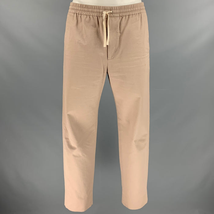 GUCCI Size 34 Taupe Cotton Elastic Waistband Casual Pants