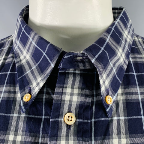 BURBERRY LONDON Chemise en coton à manches longues à carreaux violet, blanc et gris, taille XXXL