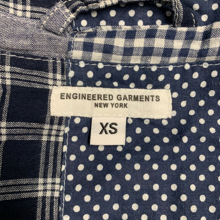ENGINEERED GARMENTS Size XS Navy White Patchwork Cotton Sport Coat