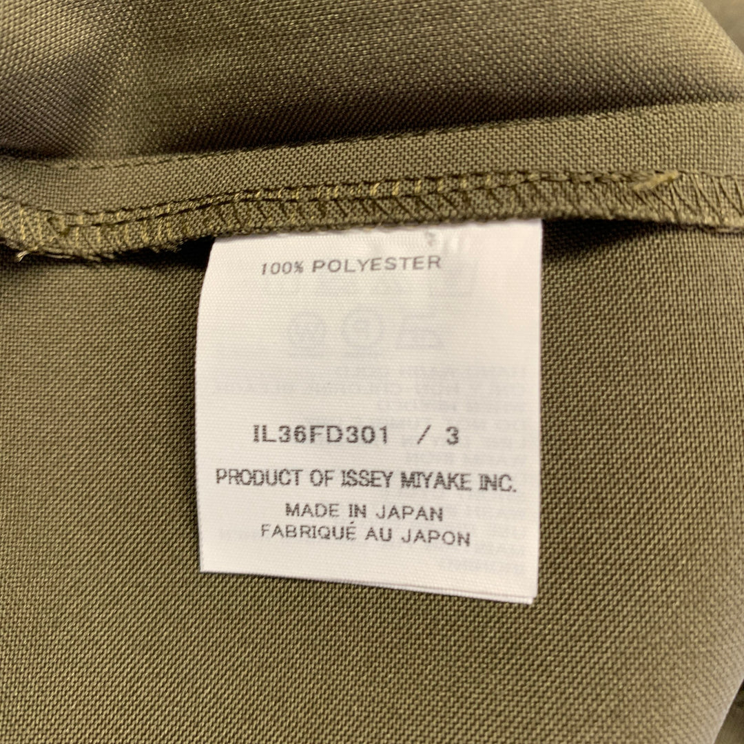 ISSEY MIYAKE Size L Olive Green Polyester Dolman Sleeve Jacket