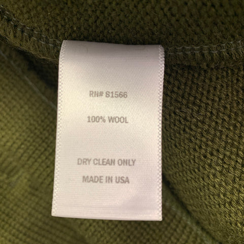 DEHEN 1920 Size XL Green Knit Wool Two Pockets Cardigan