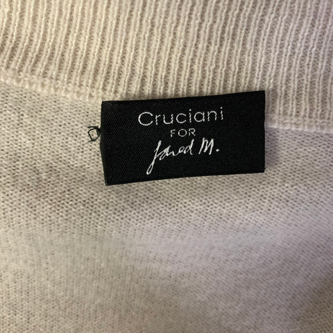 CRUCIANI Size M Beige Cream Cashmere & Leather Zip Up Vest