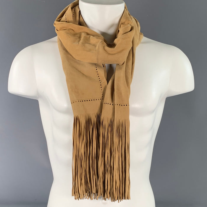 LOEWE Size One Size Camel Suede Calfskin Scarf