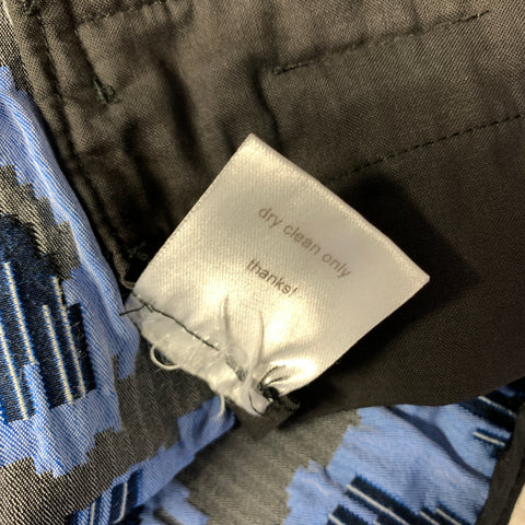 RACHEL COMEY Size 8 Blue Black & White Nylon Blend Geometric Casual Pants