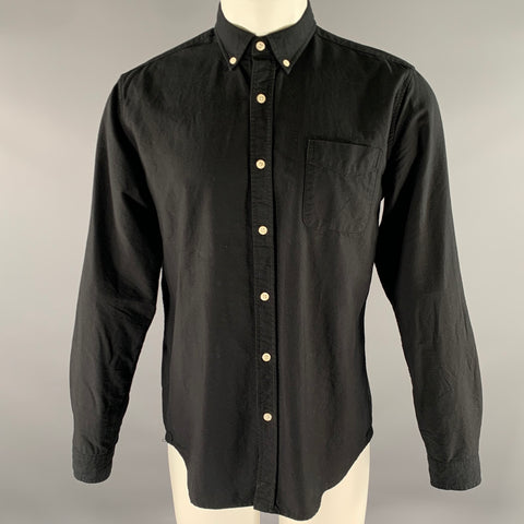 FRANK & OAK Size M Black Cotton Button Down Long Sleeve Oxford Shirt