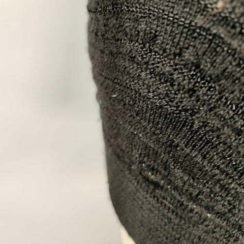 ESCADA Taille M Pull en mélange de laine noire à rayures texturées et col rond