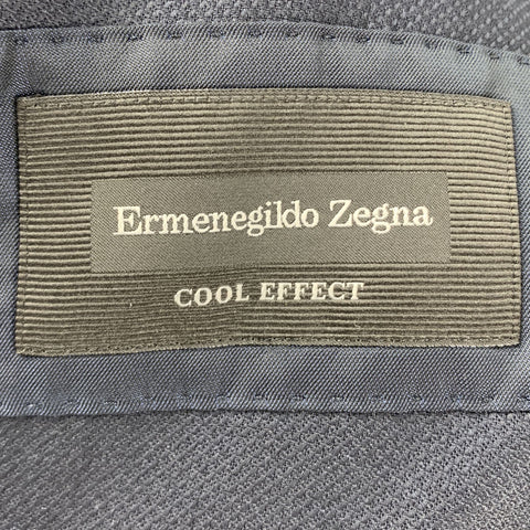 ERMENEGILDO ZEGNA Size 42 Long Navy Solid Wool Notch Lapel Sport Coat