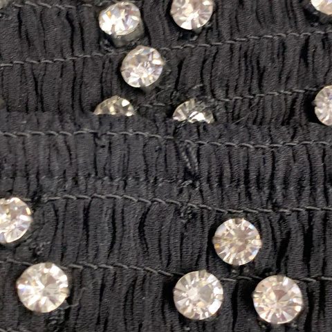 RETROFETE Size XS Black Silver Viscose Crystal Embellishment Strapless Mini Dress